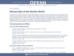OPenn: Manuscript of the Muslim World (MMW)