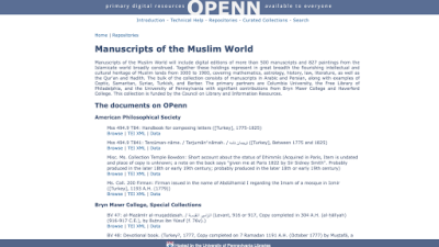 OPenn: Manuscript of the Muslim World (MMW)